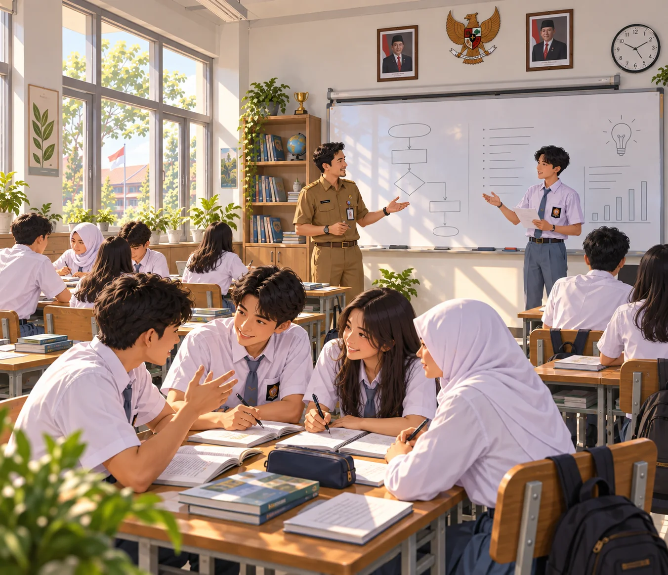 Ilustrasi suasana belajar di kelas